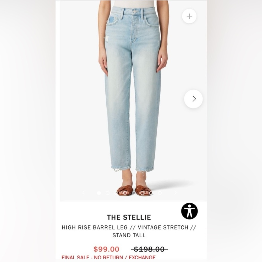 Joes High Rise Barrel Leg Jeans - size 28 NWT